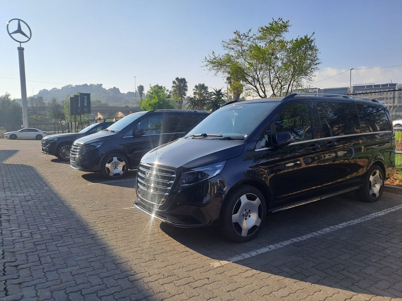 X-Calibre's black Mercedes-Benz V-Class vehicles in Johannesburg